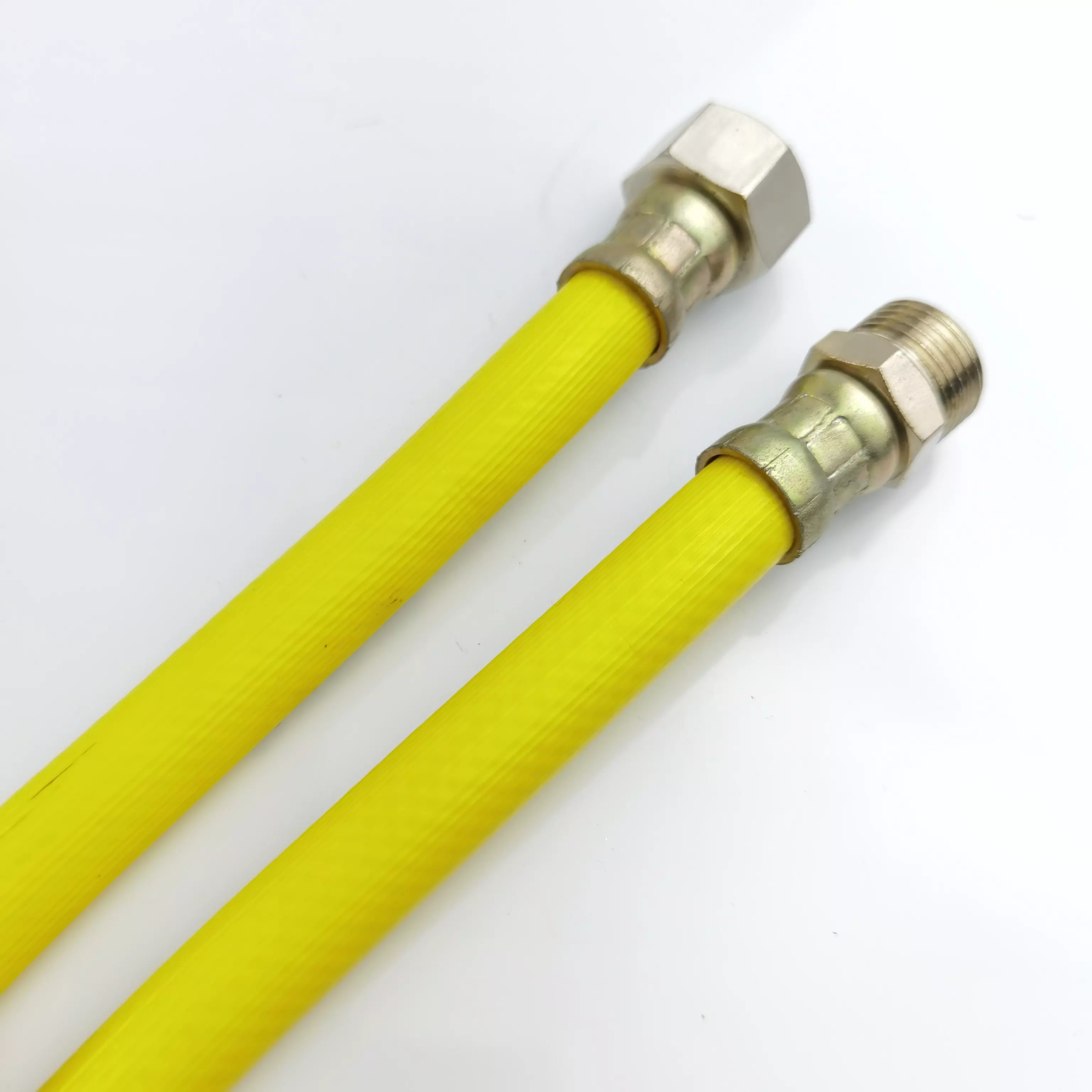 Stainless Steel Corrugated Flexible Hose Yellow Natural Gas Hose For Kitchen